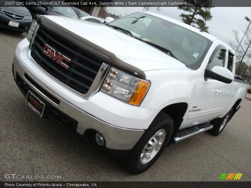 Summit White / Dark Cashmere/Light Cashmere 2007 GMC Sierra 2500HD SLT Extended Cab 4x4
