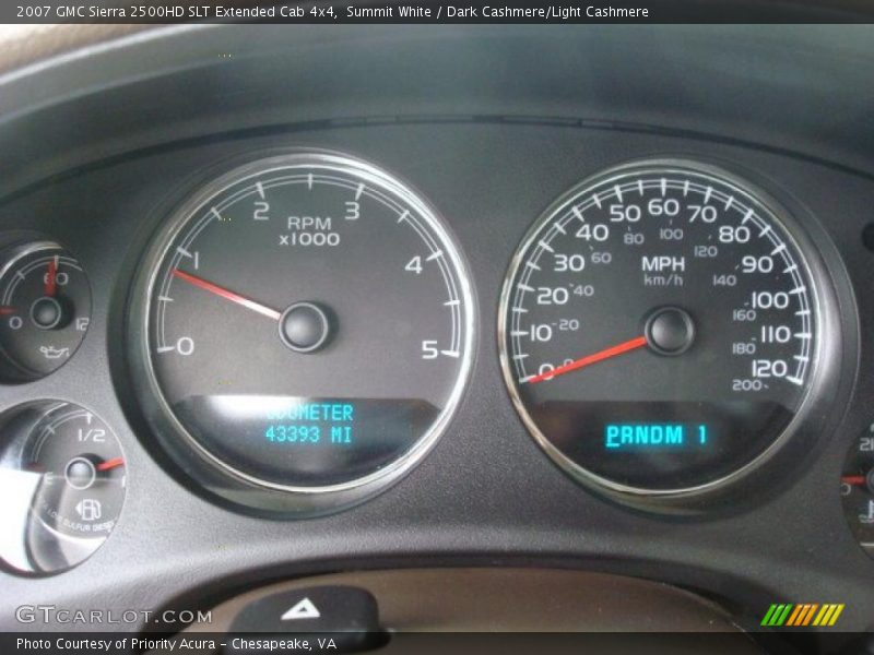 Summit White / Dark Cashmere/Light Cashmere 2007 GMC Sierra 2500HD SLT Extended Cab 4x4