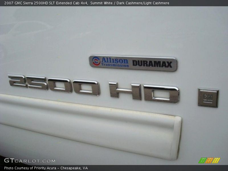 Summit White / Dark Cashmere/Light Cashmere 2007 GMC Sierra 2500HD SLT Extended Cab 4x4