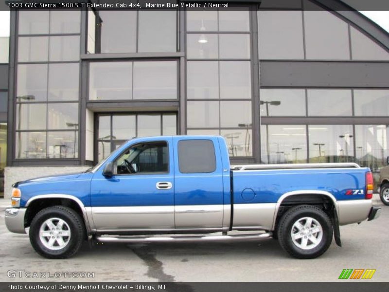 Marine Blue Metallic / Neutral 2003 GMC Sierra 1500 SLT Extended Cab 4x4
