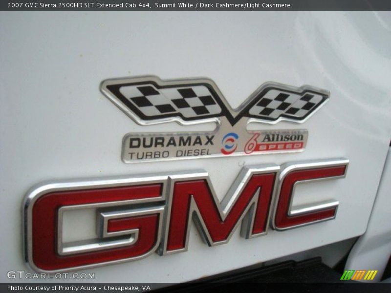 Summit White / Dark Cashmere/Light Cashmere 2007 GMC Sierra 2500HD SLT Extended Cab 4x4