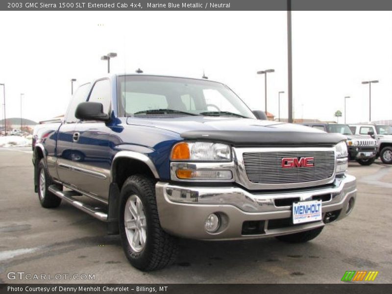 Marine Blue Metallic / Neutral 2003 GMC Sierra 1500 SLT Extended Cab 4x4