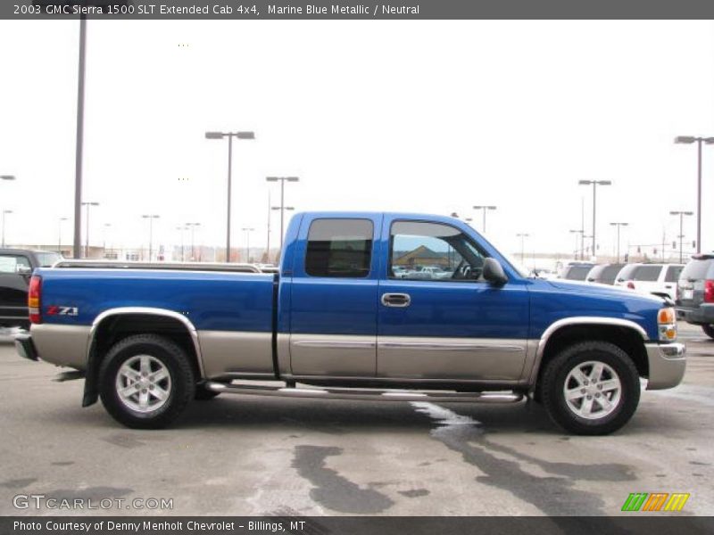 Marine Blue Metallic / Neutral 2003 GMC Sierra 1500 SLT Extended Cab 4x4