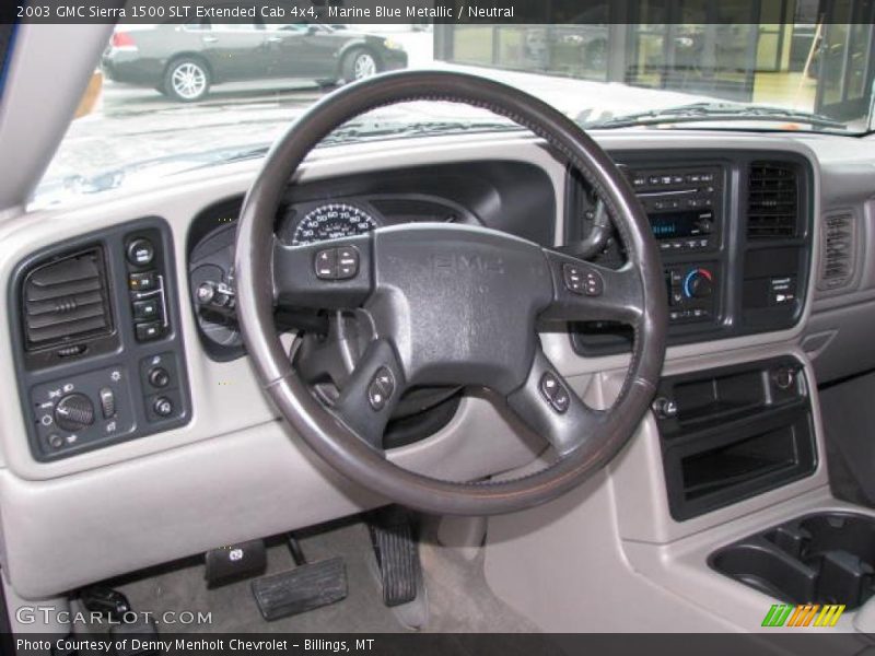 Marine Blue Metallic / Neutral 2003 GMC Sierra 1500 SLT Extended Cab 4x4