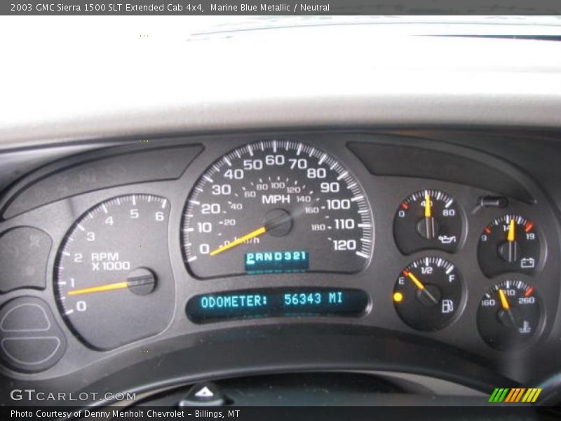 Marine Blue Metallic / Neutral 2003 GMC Sierra 1500 SLT Extended Cab 4x4