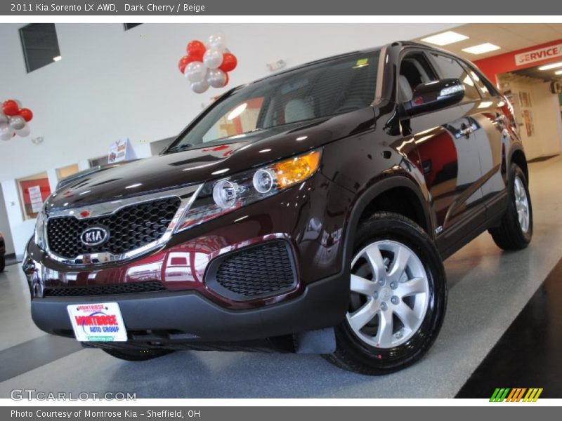 Dark Cherry / Beige 2011 Kia Sorento LX AWD