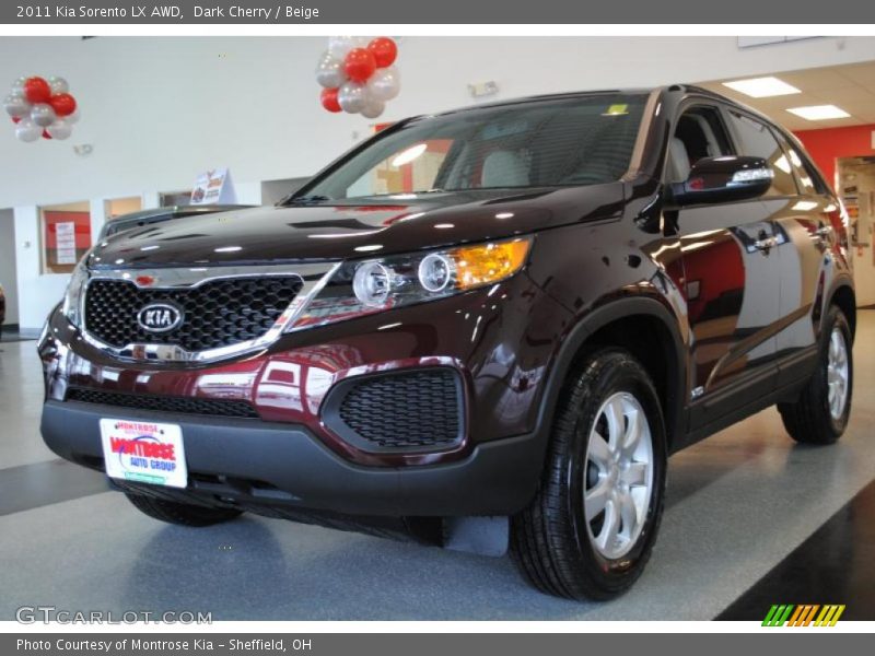 Dark Cherry / Beige 2011 Kia Sorento LX AWD