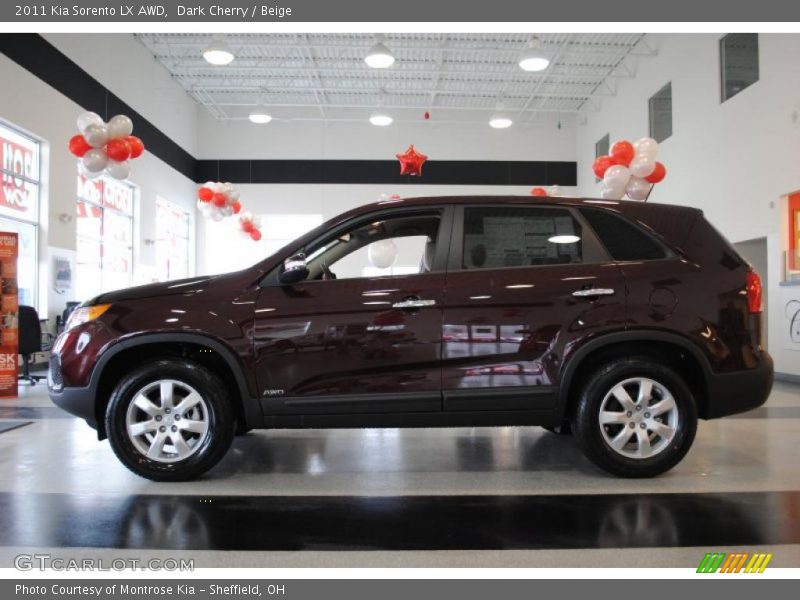 Dark Cherry / Beige 2011 Kia Sorento LX AWD