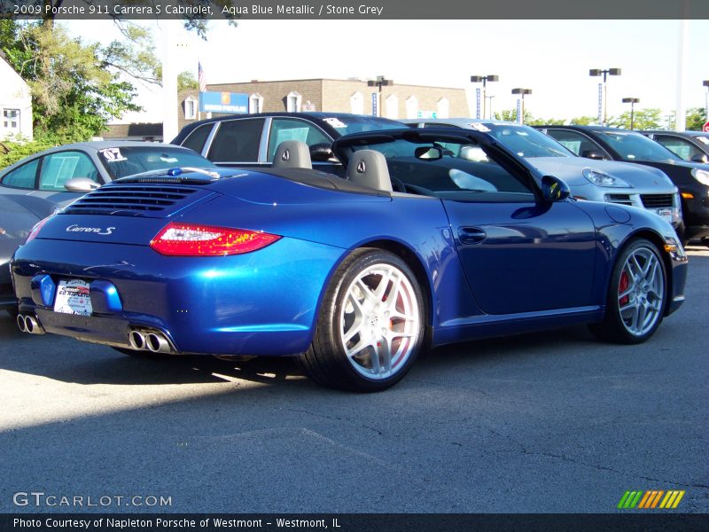 Aqua Blue Metallic / Stone Grey 2009 Porsche 911 Carrera S Cabriolet