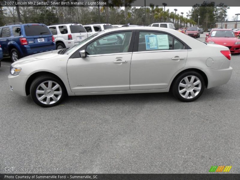 Silver Birch Metallic / Light Stone 2007 Lincoln MKZ Sedan