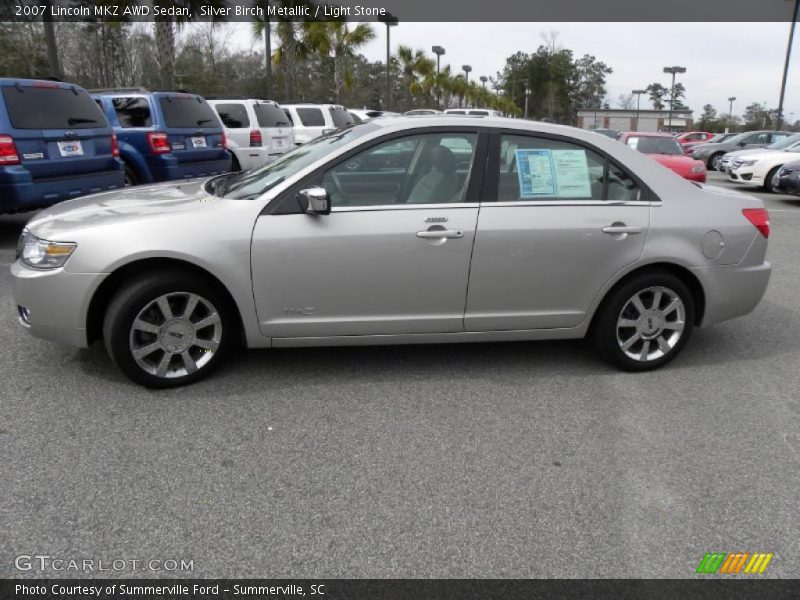 Silver Birch Metallic / Light Stone 2007 Lincoln MKZ AWD Sedan