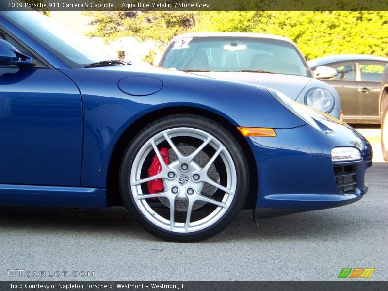 Aqua Blue Metallic / Stone Grey 2009 Porsche 911 Carrera S Cabriolet