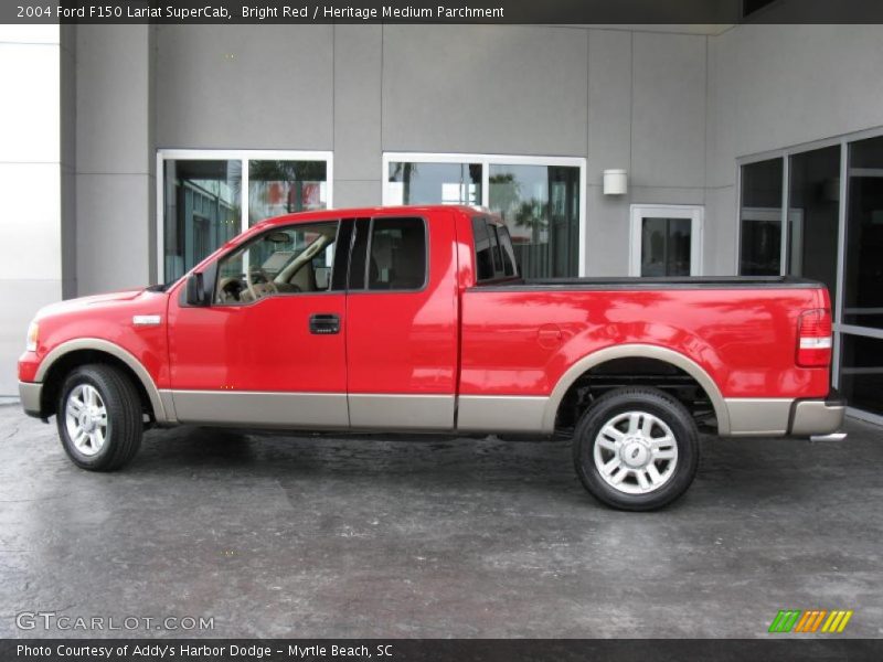 Bright Red / Heritage Medium Parchment 2004 Ford F150 Lariat SuperCab