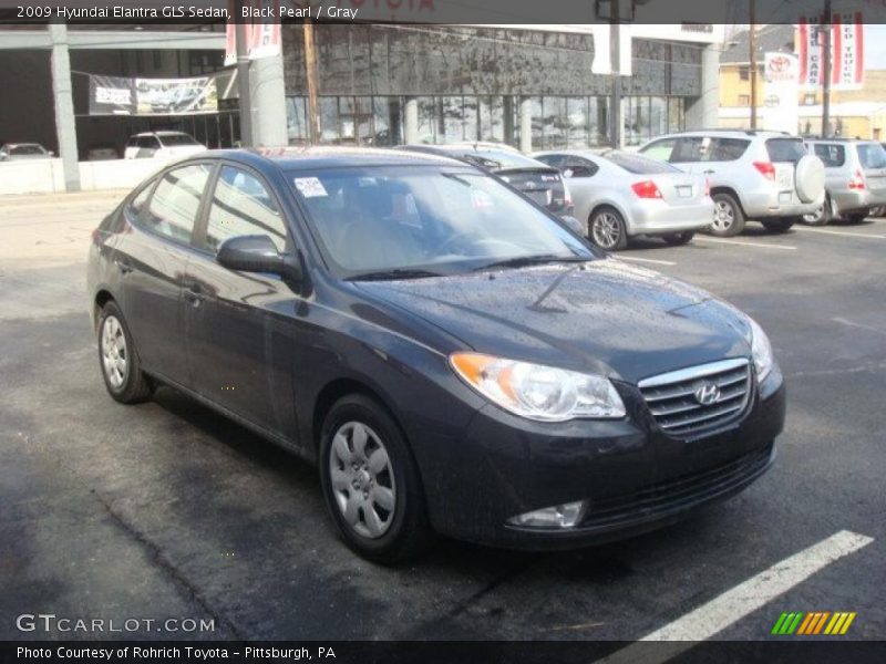 Black Pearl / Gray 2009 Hyundai Elantra GLS Sedan