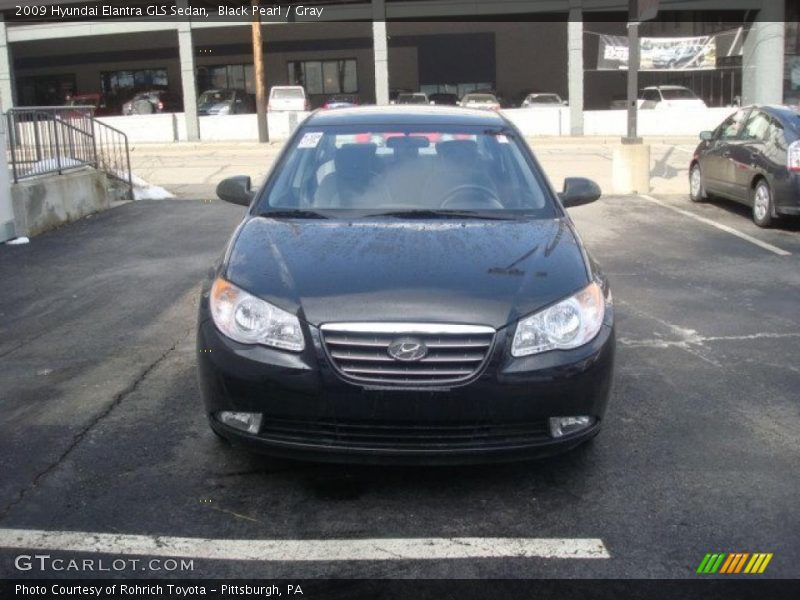 Black Pearl / Gray 2009 Hyundai Elantra GLS Sedan