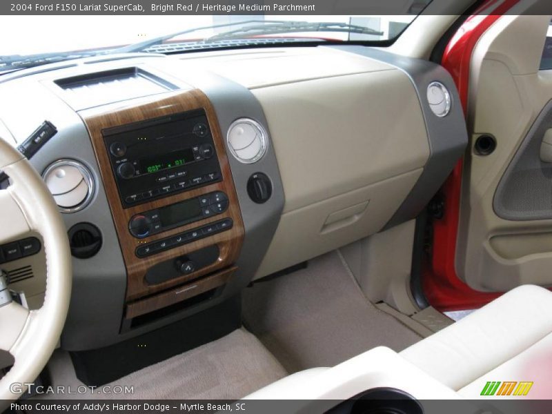 Bright Red / Heritage Medium Parchment 2004 Ford F150 Lariat SuperCab