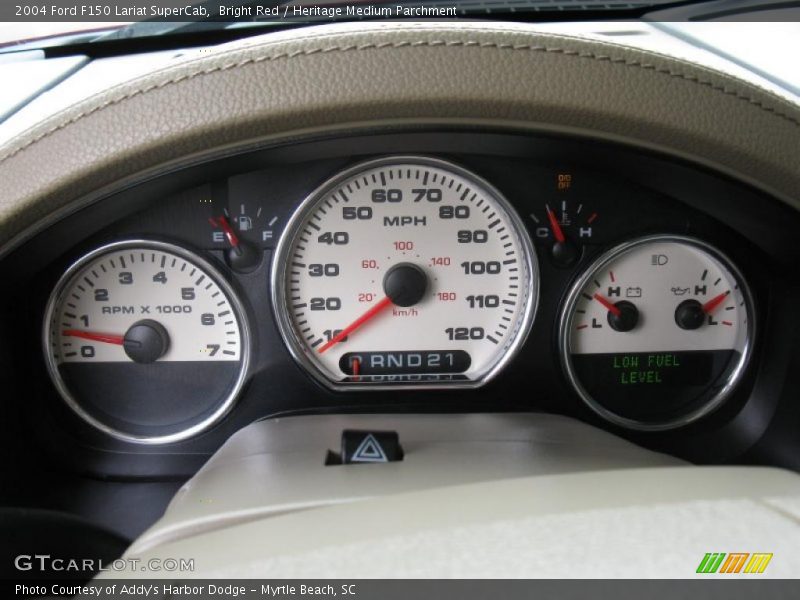 Bright Red / Heritage Medium Parchment 2004 Ford F150 Lariat SuperCab