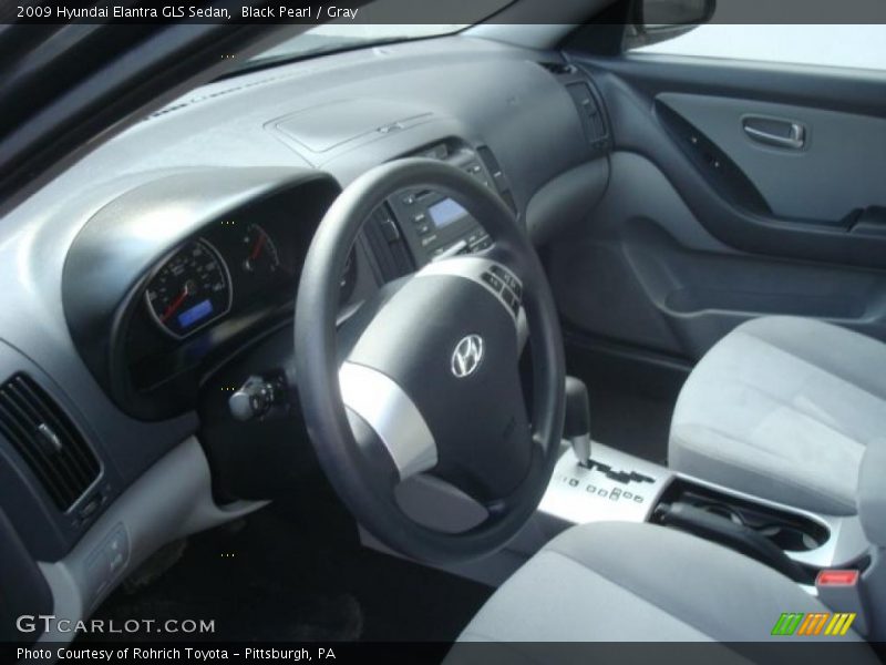 Black Pearl / Gray 2009 Hyundai Elantra GLS Sedan