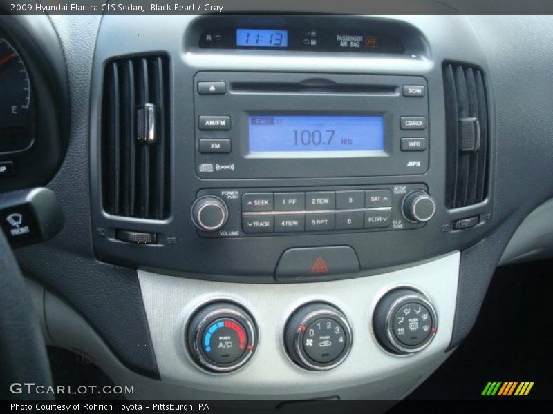 Black Pearl / Gray 2009 Hyundai Elantra GLS Sedan