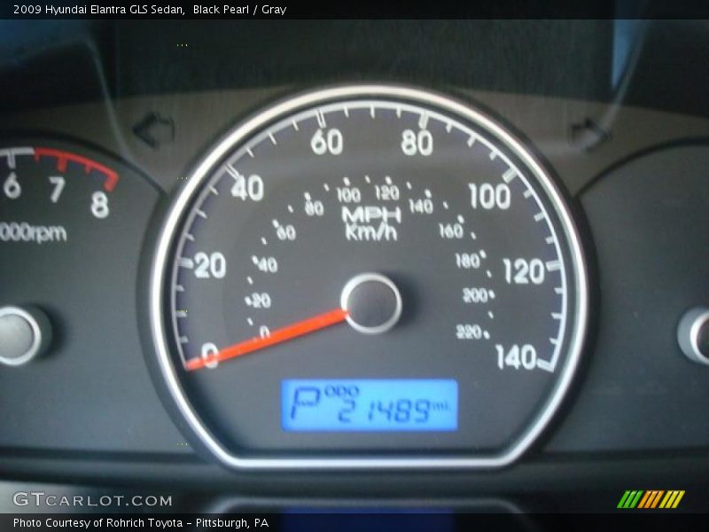 Black Pearl / Gray 2009 Hyundai Elantra GLS Sedan
