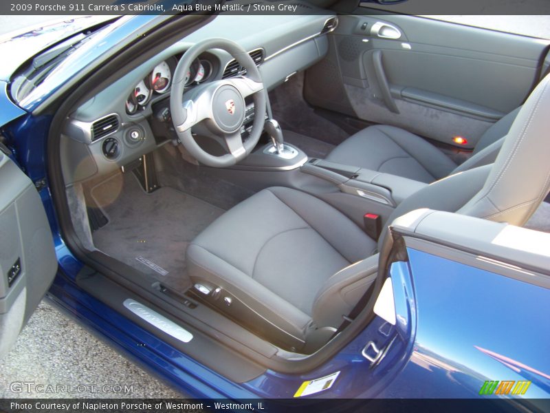 Aqua Blue Metallic / Stone Grey 2009 Porsche 911 Carrera S Cabriolet