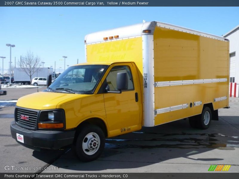 Yellow / Medium Pewter 2007 GMC Savana Cutaway 3500 Commercial Cargo Van