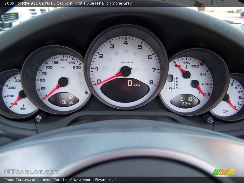 Aqua Blue Metallic / Stone Grey 2009 Porsche 911 Carrera S Cabriolet