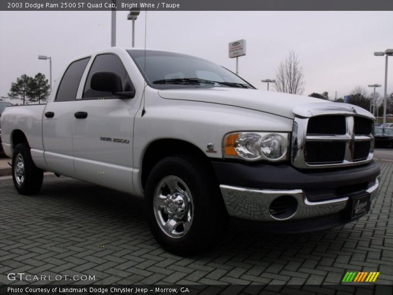 Bright White / Taupe 2003 Dodge Ram 2500 ST Quad Cab