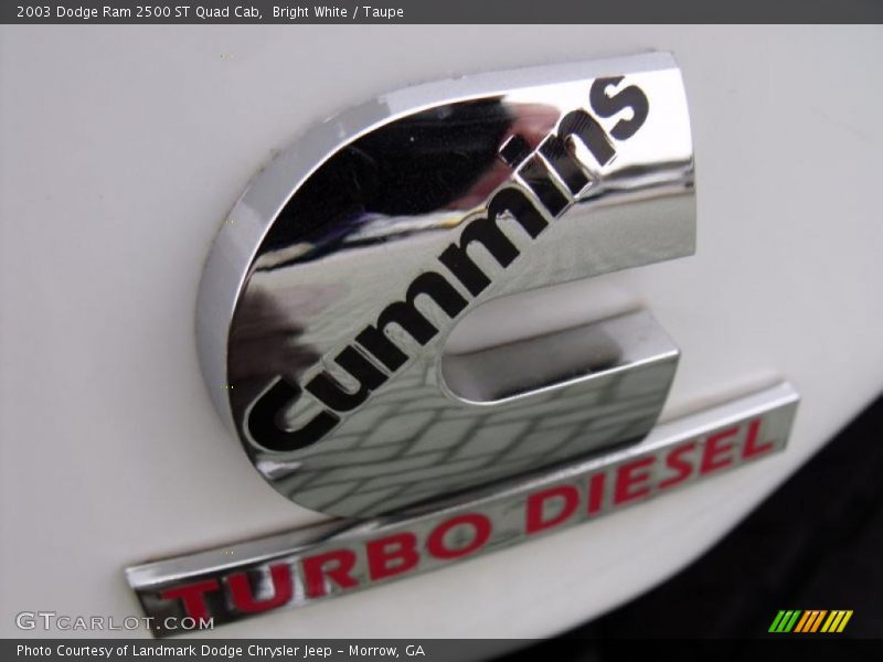 Bright White / Taupe 2003 Dodge Ram 2500 ST Quad Cab
