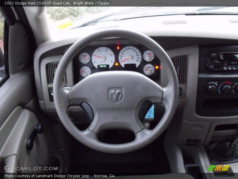 Bright White / Taupe 2003 Dodge Ram 2500 ST Quad Cab