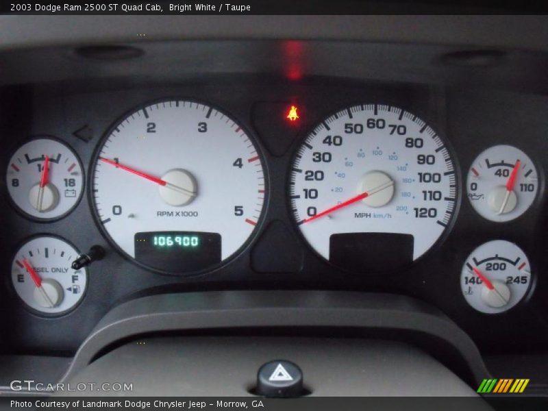 Bright White / Taupe 2003 Dodge Ram 2500 ST Quad Cab