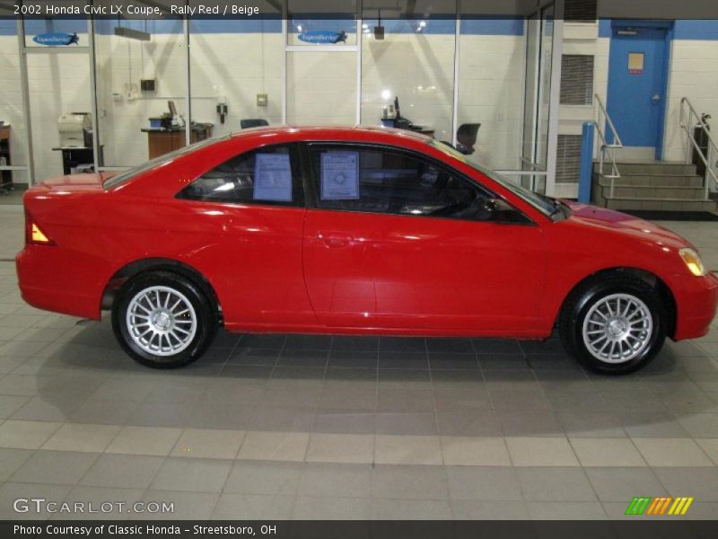 Rally Red / Beige 2002 Honda Civic LX Coupe