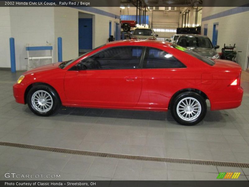 Rally Red / Beige 2002 Honda Civic LX Coupe