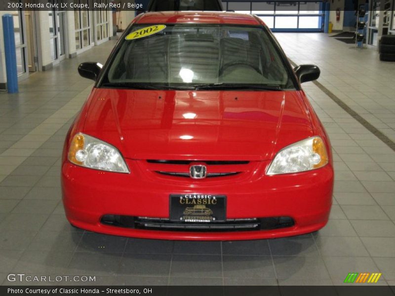 Rally Red / Beige 2002 Honda Civic LX Coupe