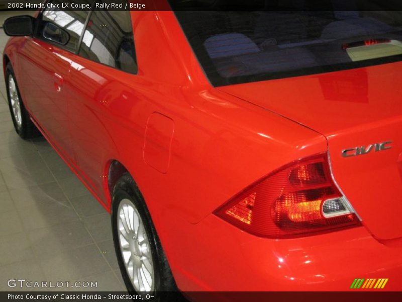 Rally Red / Beige 2002 Honda Civic LX Coupe