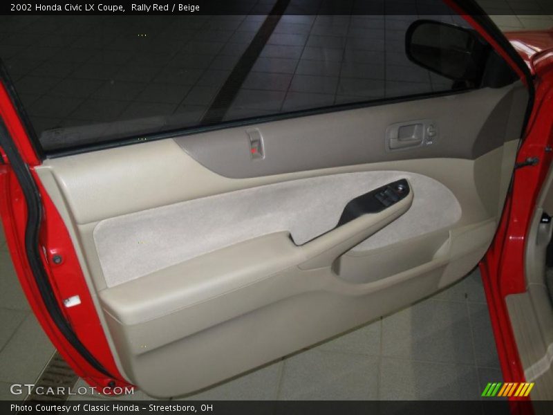 Rally Red / Beige 2002 Honda Civic LX Coupe
