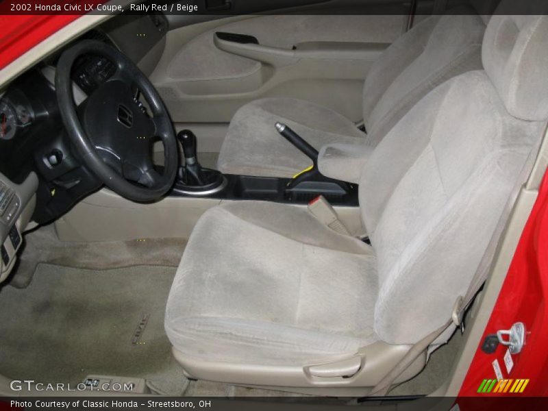 Rally Red / Beige 2002 Honda Civic LX Coupe