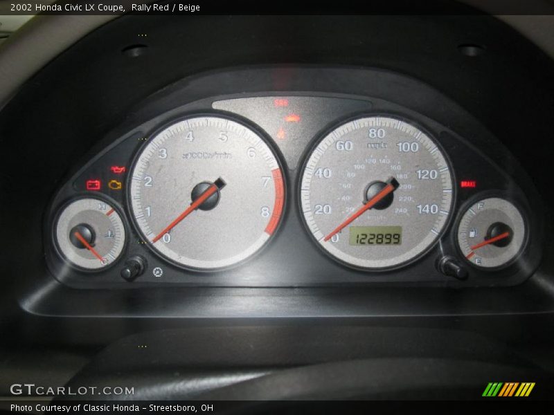 Rally Red / Beige 2002 Honda Civic LX Coupe