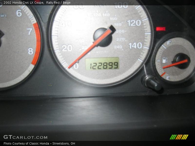 Rally Red / Beige 2002 Honda Civic LX Coupe