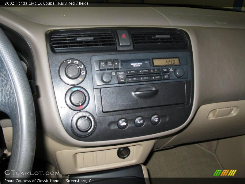 Rally Red / Beige 2002 Honda Civic LX Coupe