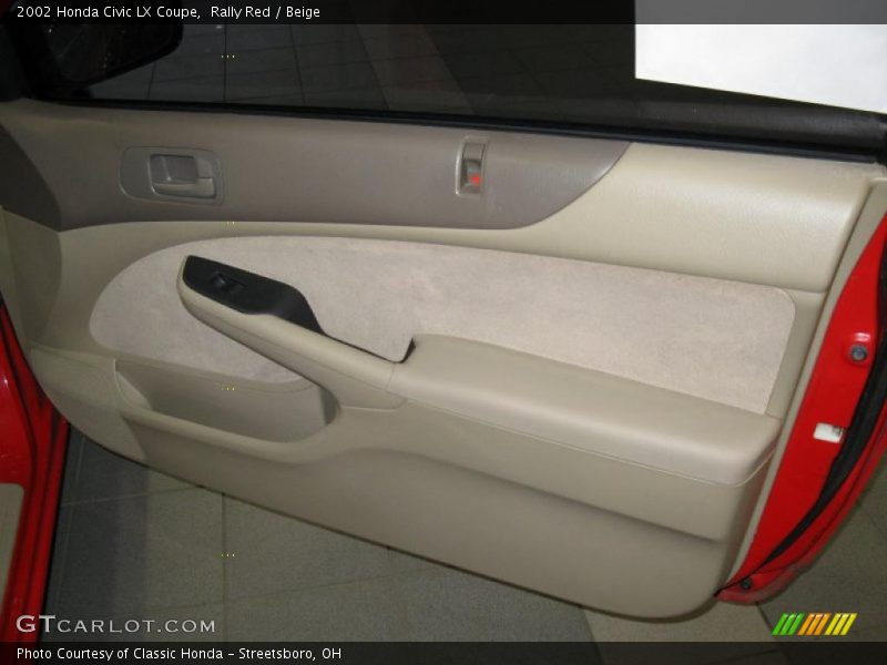 Rally Red / Beige 2002 Honda Civic LX Coupe