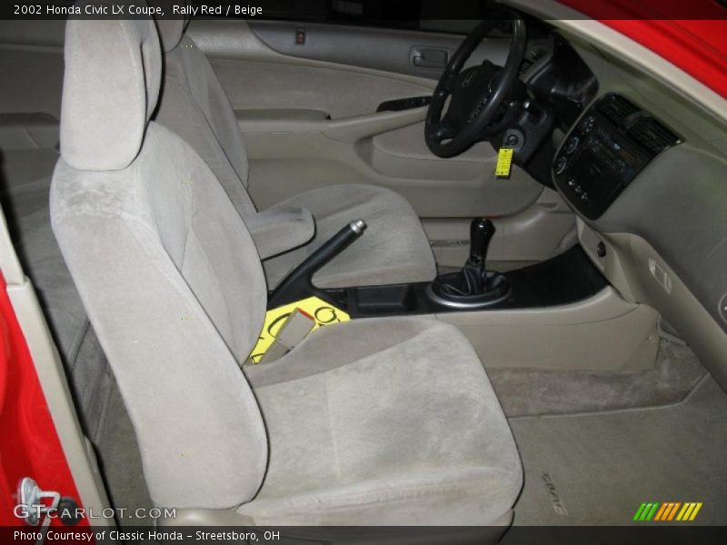 Rally Red / Beige 2002 Honda Civic LX Coupe