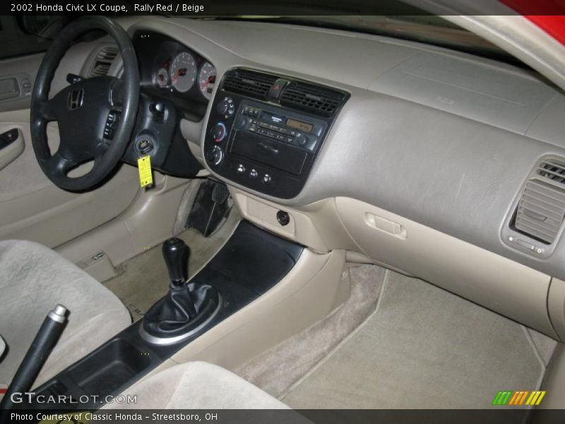 Rally Red / Beige 2002 Honda Civic LX Coupe