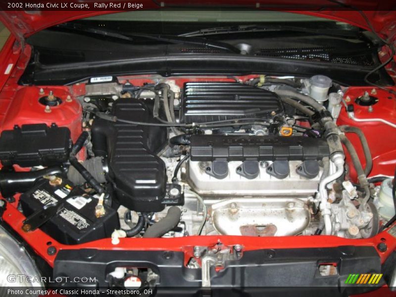 Rally Red / Beige 2002 Honda Civic LX Coupe