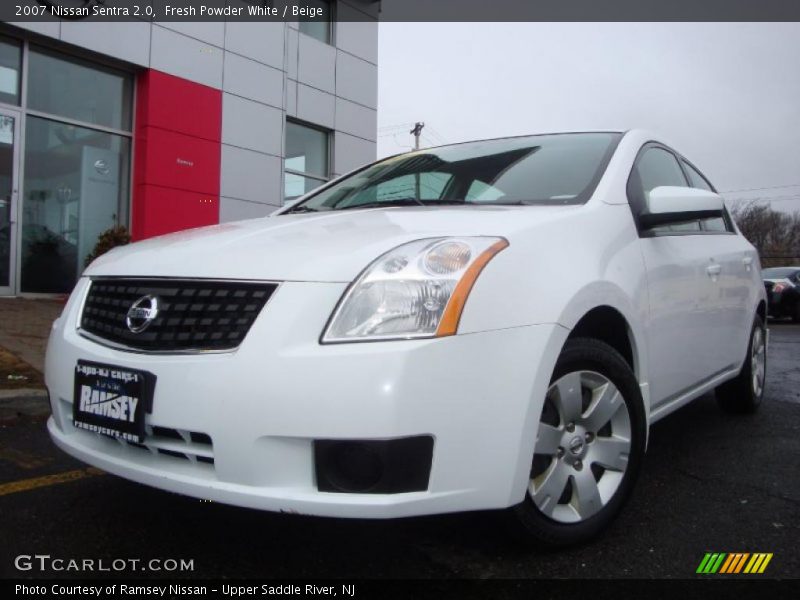 Fresh Powder White / Beige 2007 Nissan Sentra 2.0