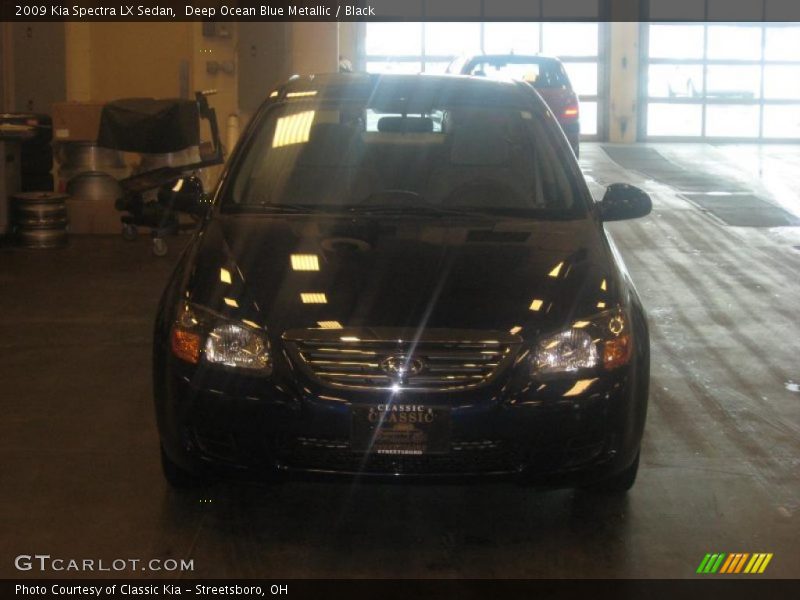 Deep Ocean Blue Metallic / Black 2009 Kia Spectra LX Sedan
