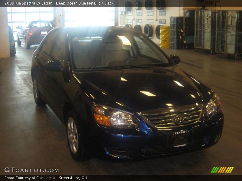 Deep Ocean Blue Metallic / Black 2009 Kia Spectra LX Sedan
