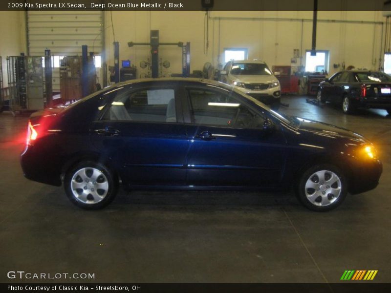 Deep Ocean Blue Metallic / Black 2009 Kia Spectra LX Sedan