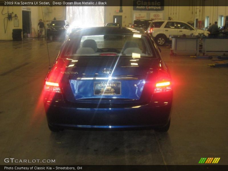 Deep Ocean Blue Metallic / Black 2009 Kia Spectra LX Sedan
