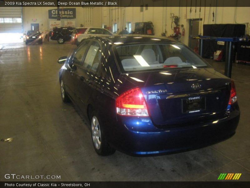 Deep Ocean Blue Metallic / Black 2009 Kia Spectra LX Sedan